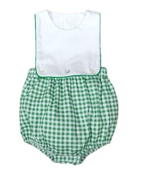 Green Gingham Sun Suit