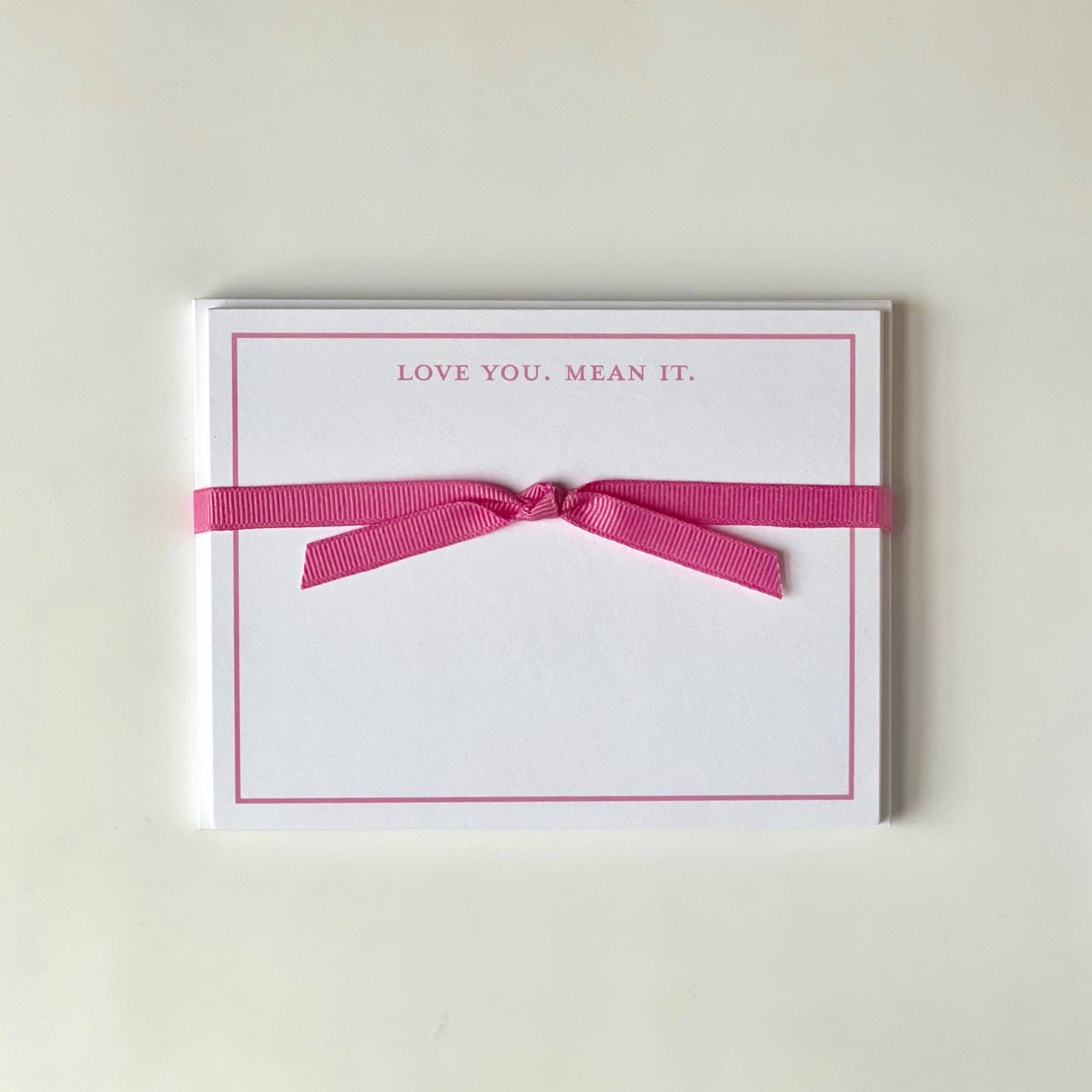 Love you. Mean it - Flat Note Cards: Red