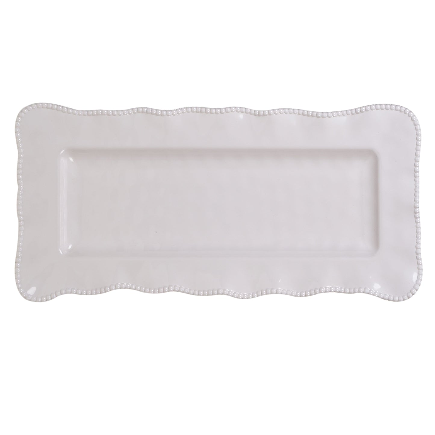 Perlette Cream Rectangular Platter 19 x 9