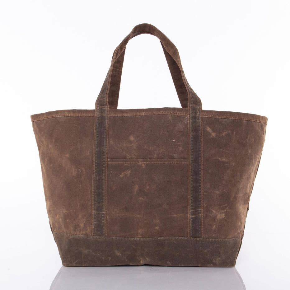 Waxed Large Classic Tote: Khaki