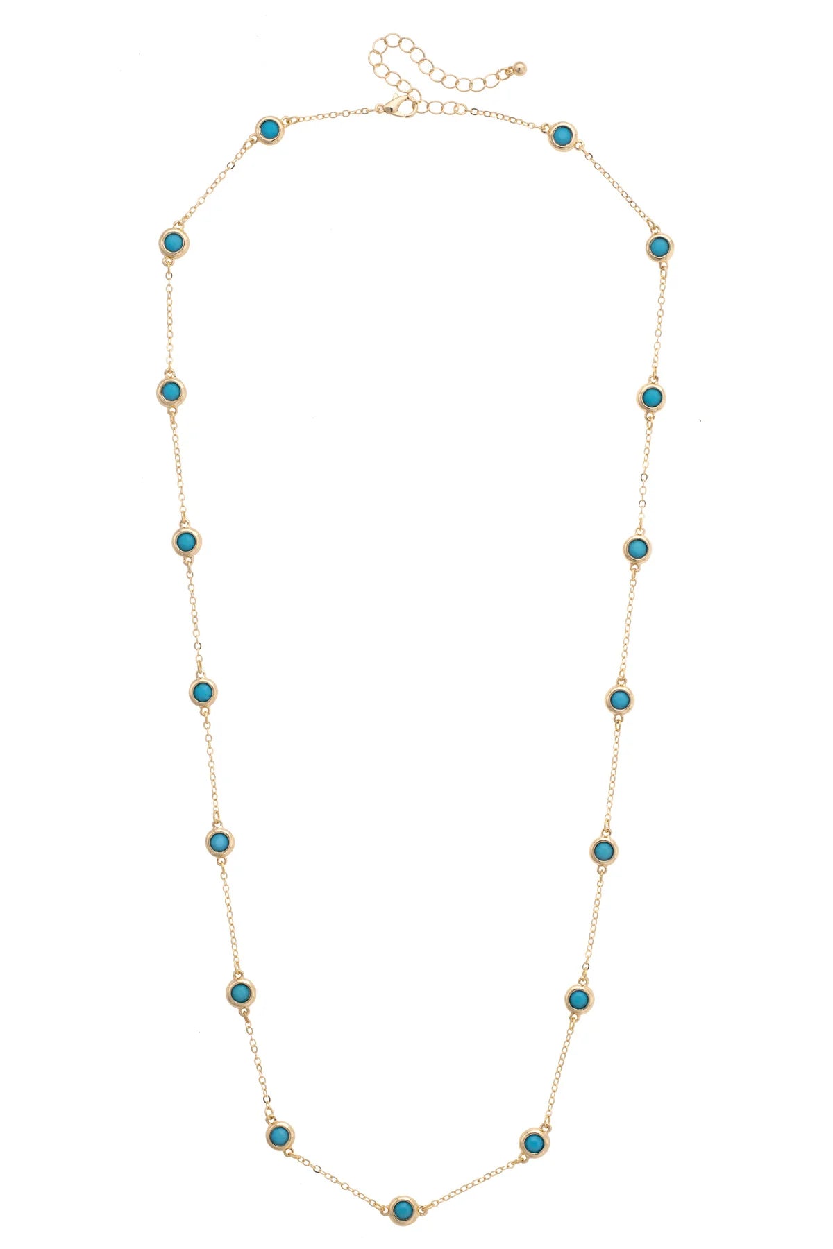 Corfu Bezel Stone Necklace in Blue