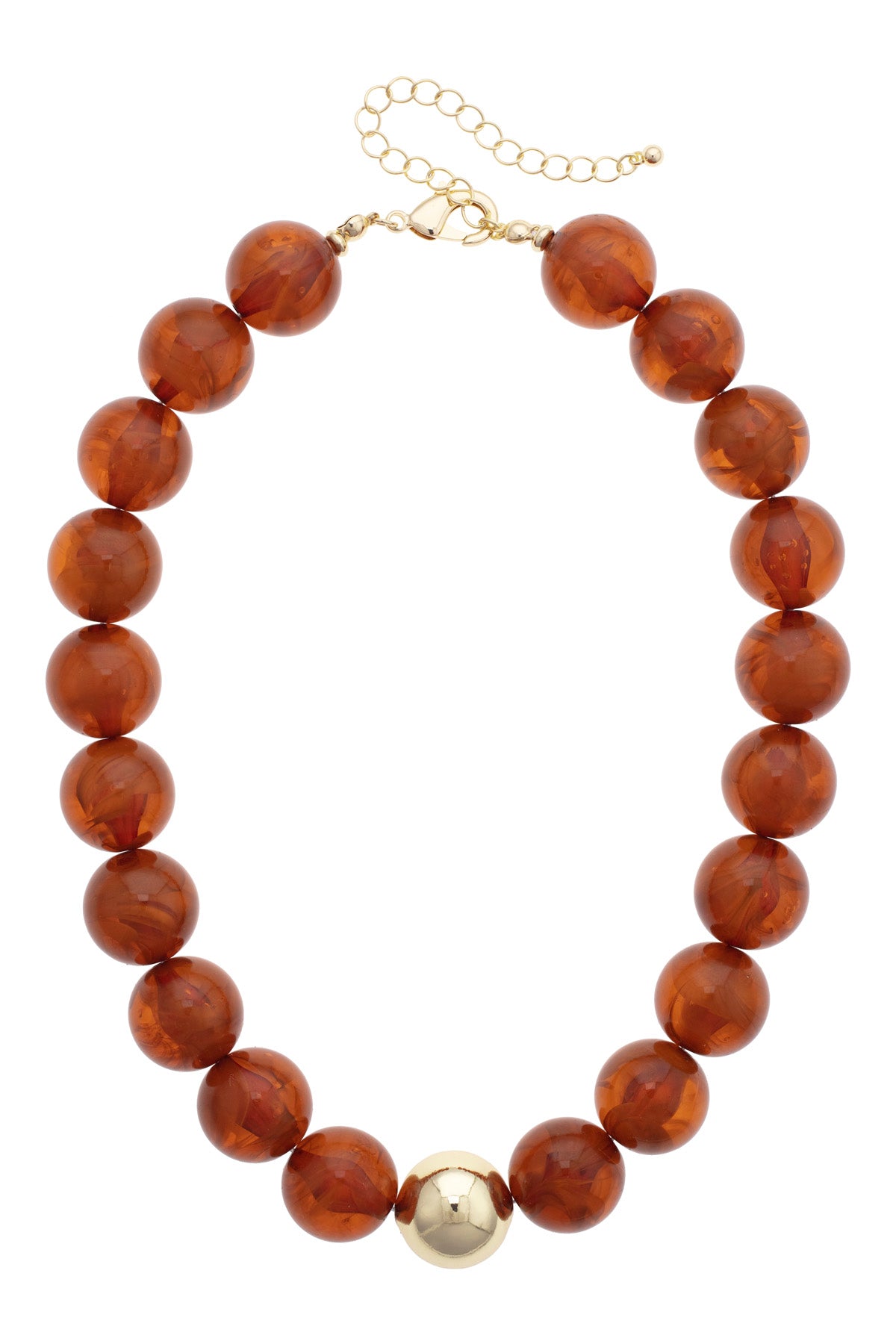 Marjorie Beaded Necklace in Amber