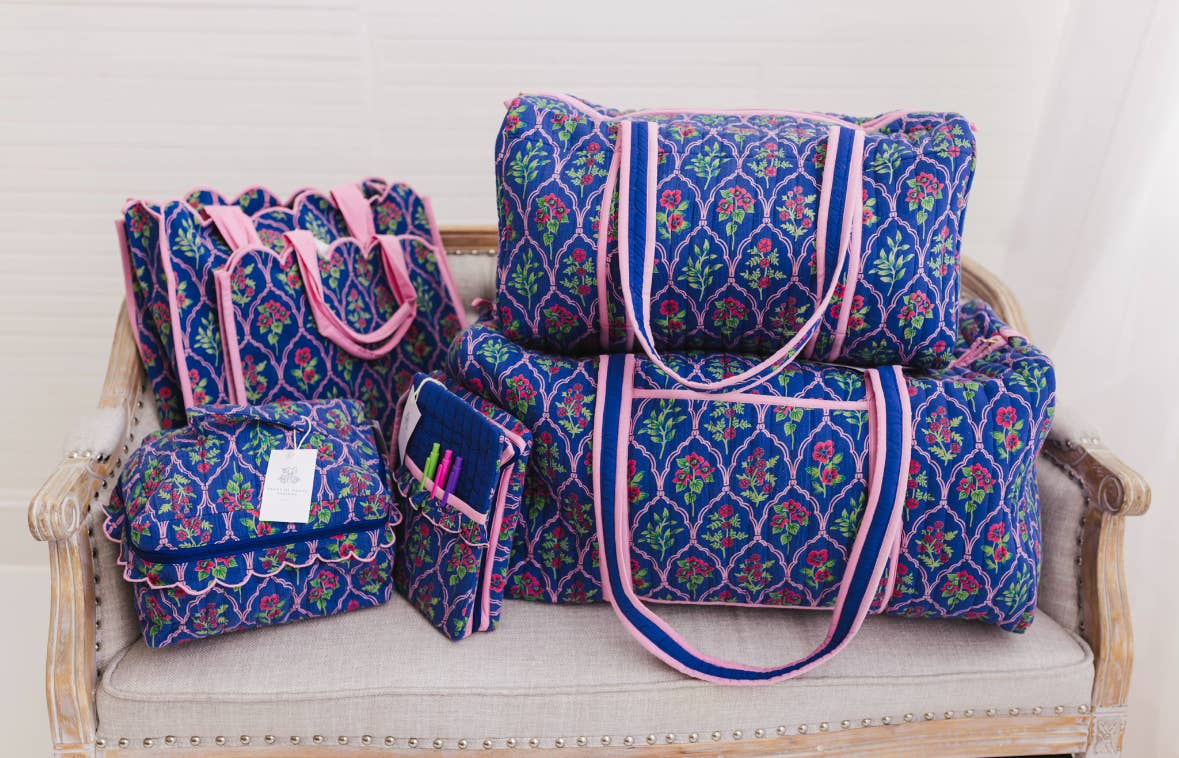 Scalloped Quilted Tote Bag Regular Size | Midnight Luxe