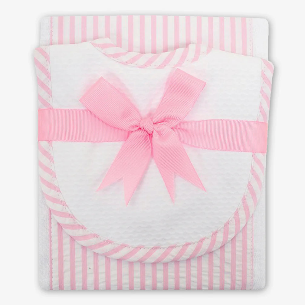 Girls Drooler Bib/Burp Set