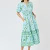 Dress Tracey Trellis Tiles Blue