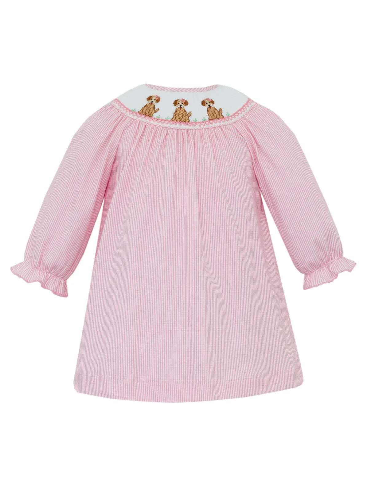 PUPPIES GIRL´S - Pink knit check bishop L/S