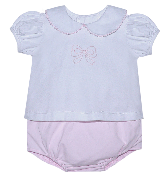 Pink Bow Diaper Set