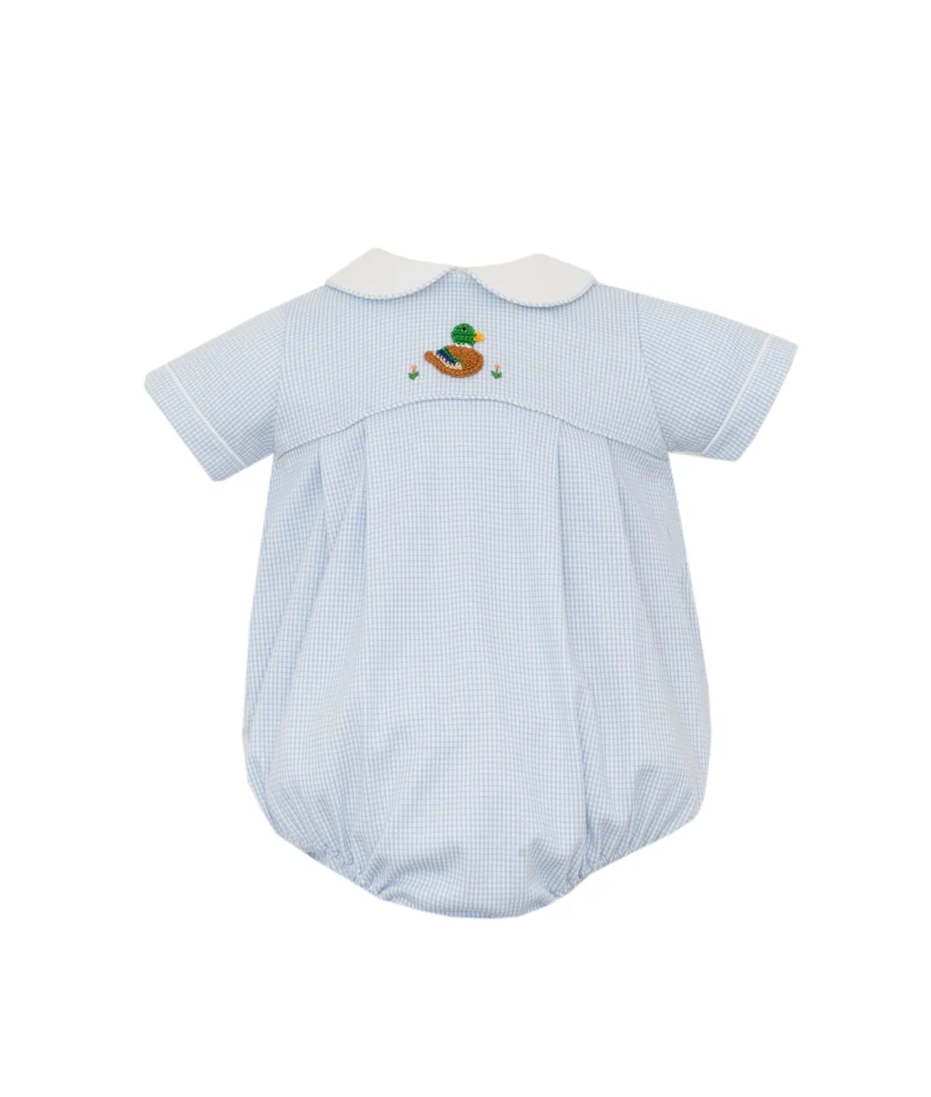 MALLARD DUCK - Blue check knit boy´s bubble S/S