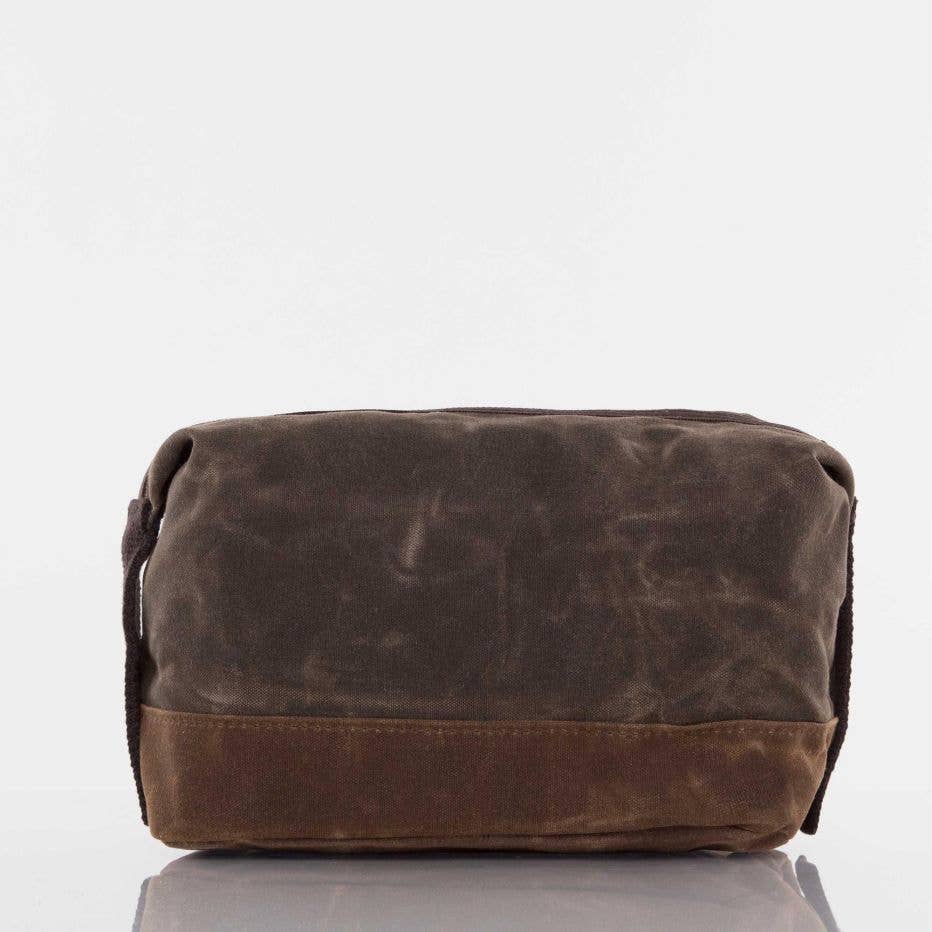 Waxed Dopp Kit: Khaki