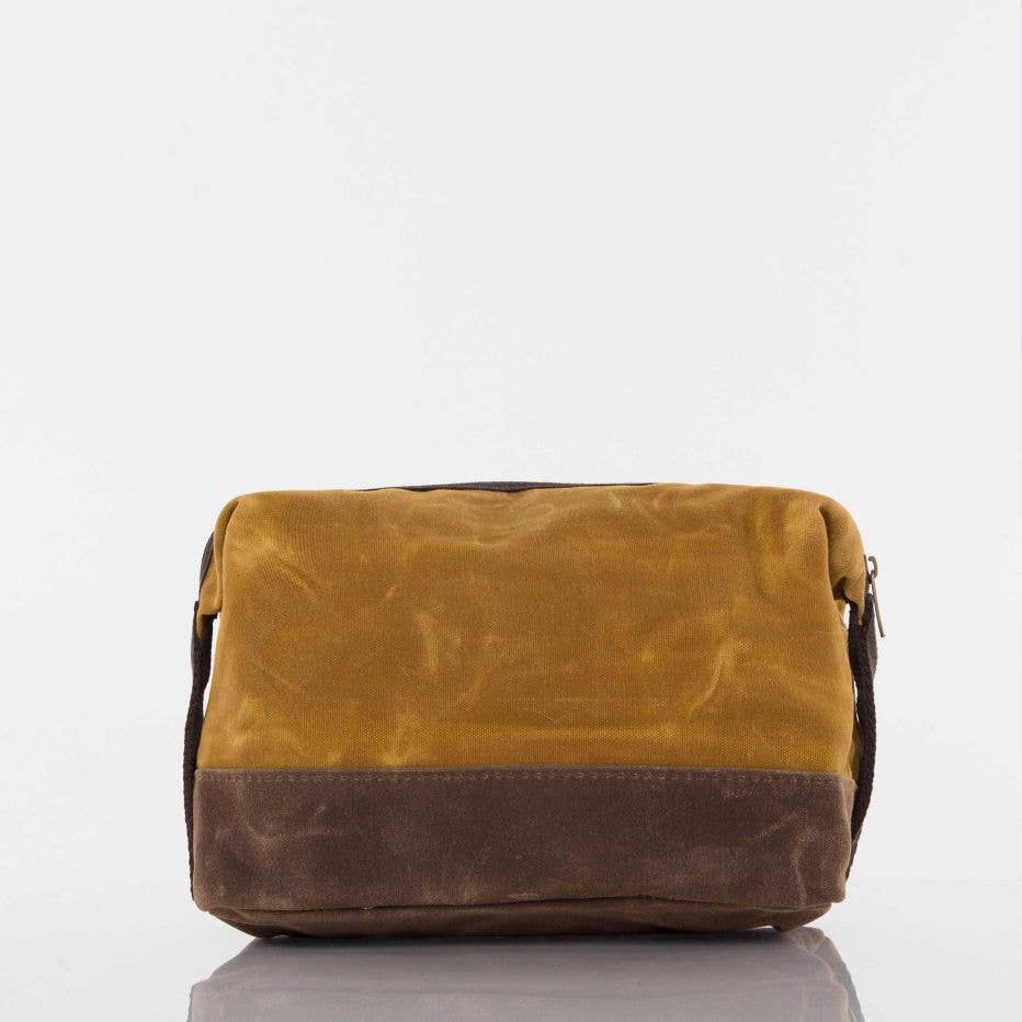 Waxed Dopp Kit: Khaki