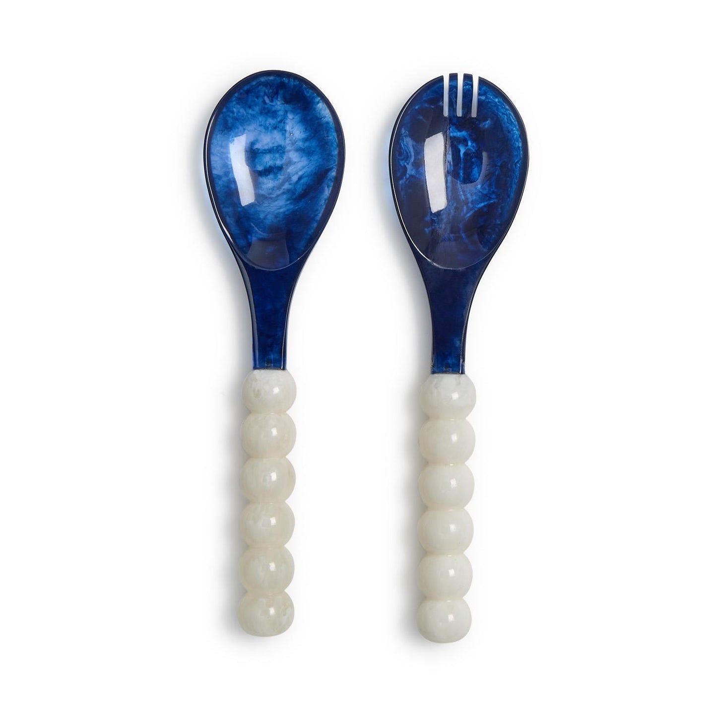 Modern Pop Blue and White Salad Serving Set in Gift Box