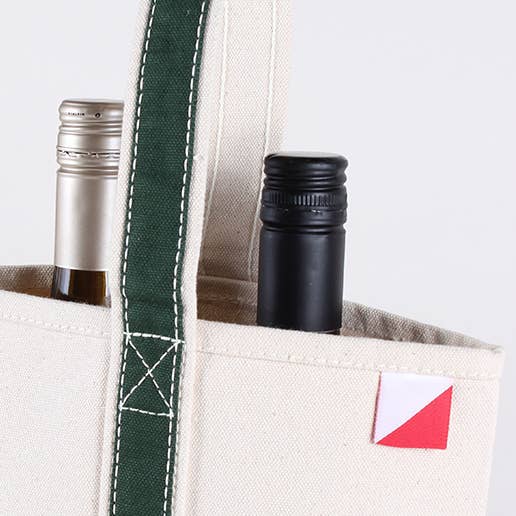 Double Bottle Canvas Wine Gift Host Bag: Pink