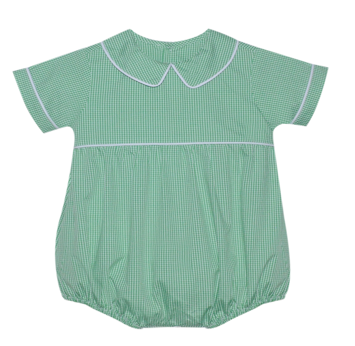 Green Gingham Boys Bubble