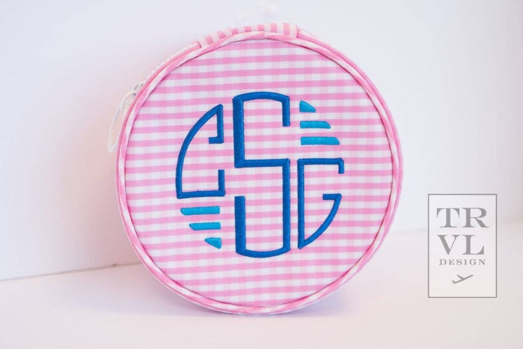 Roundup Jewel Case - Gingham Pink