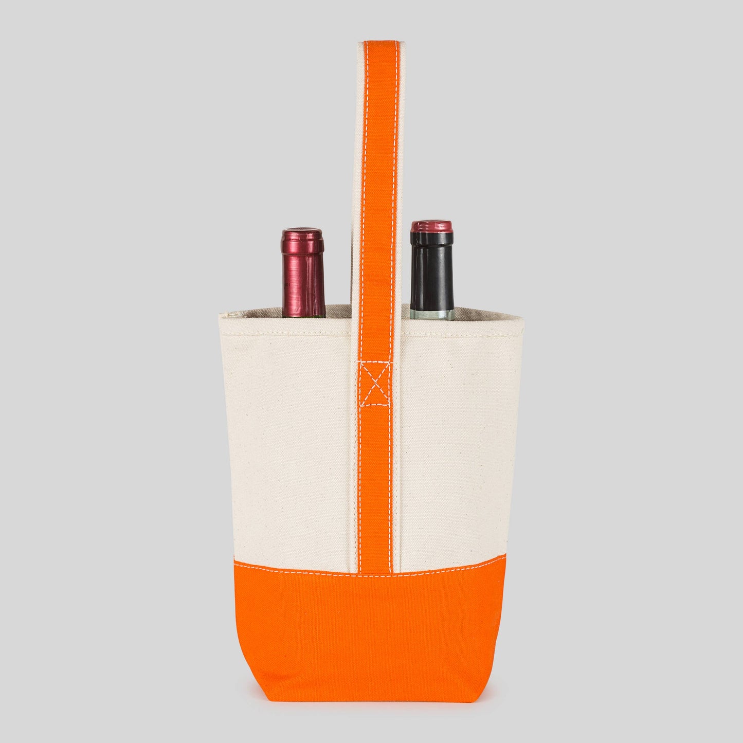 Double Bottle Canvas Wine Gift Host Bag: Pink