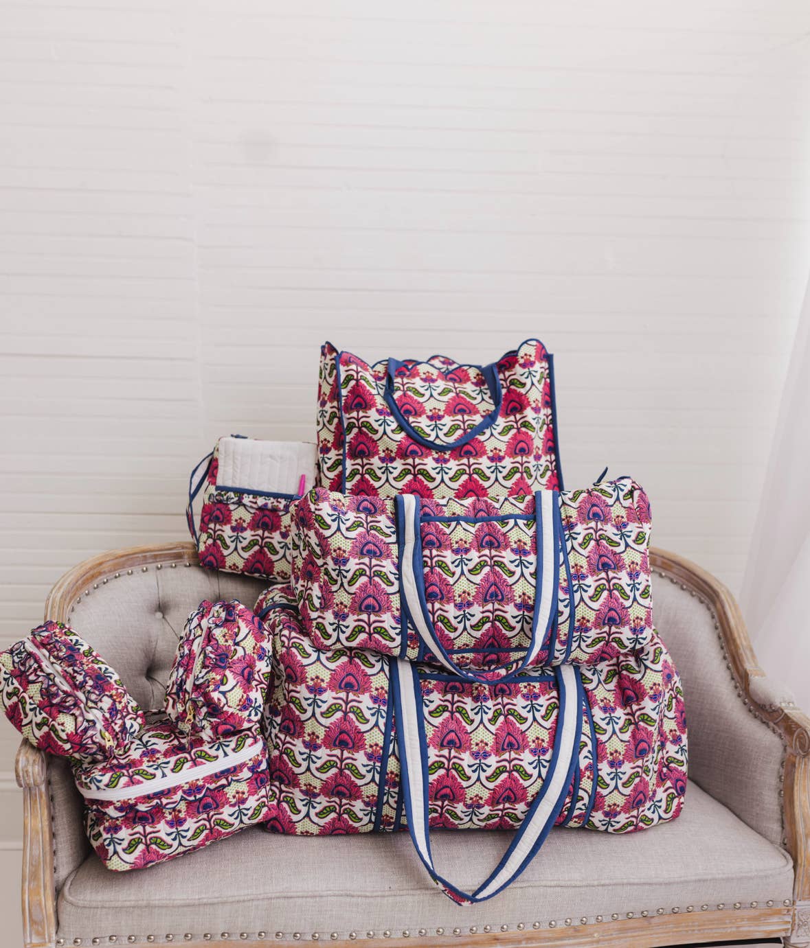 Primrose Luxe | Quilted Ruffle Cosmetic Bags-set of 3