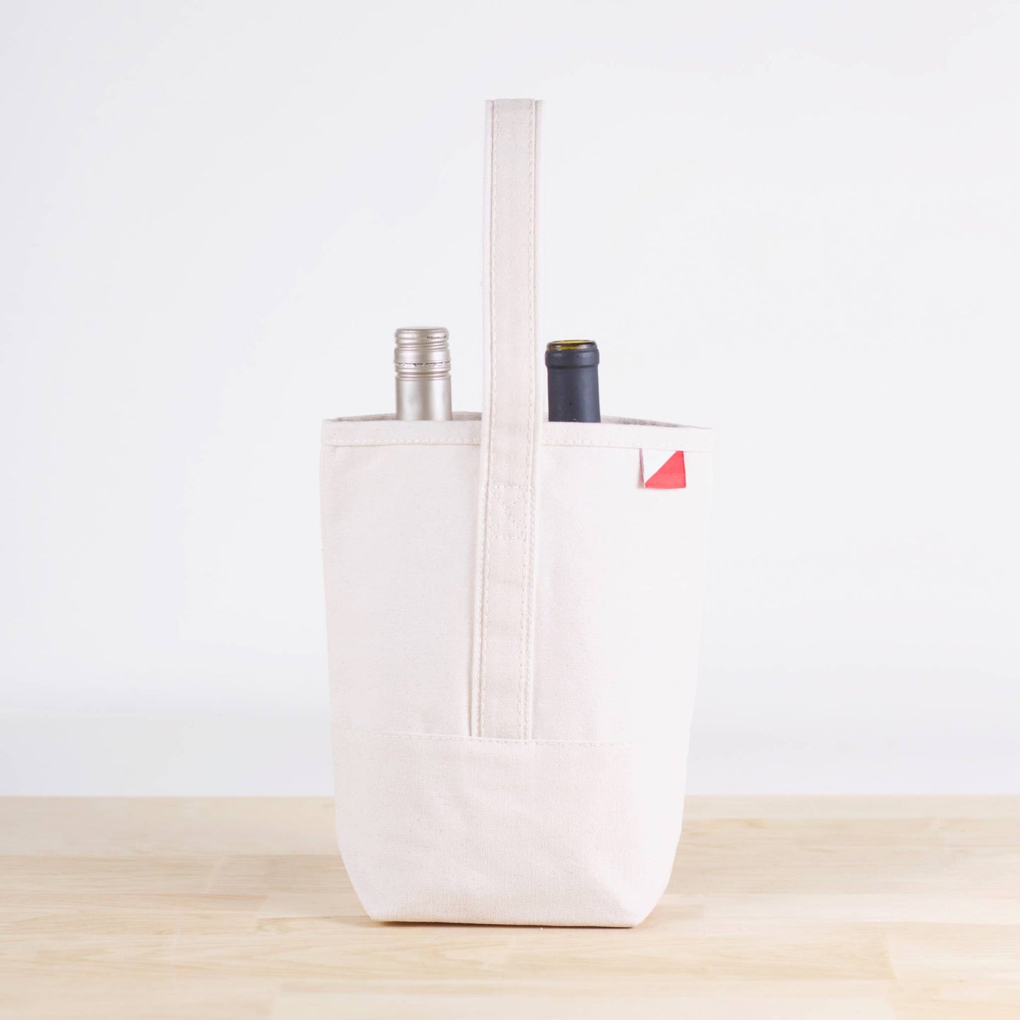 Double Bottle Canvas Wine Gift Host Bag: Pink