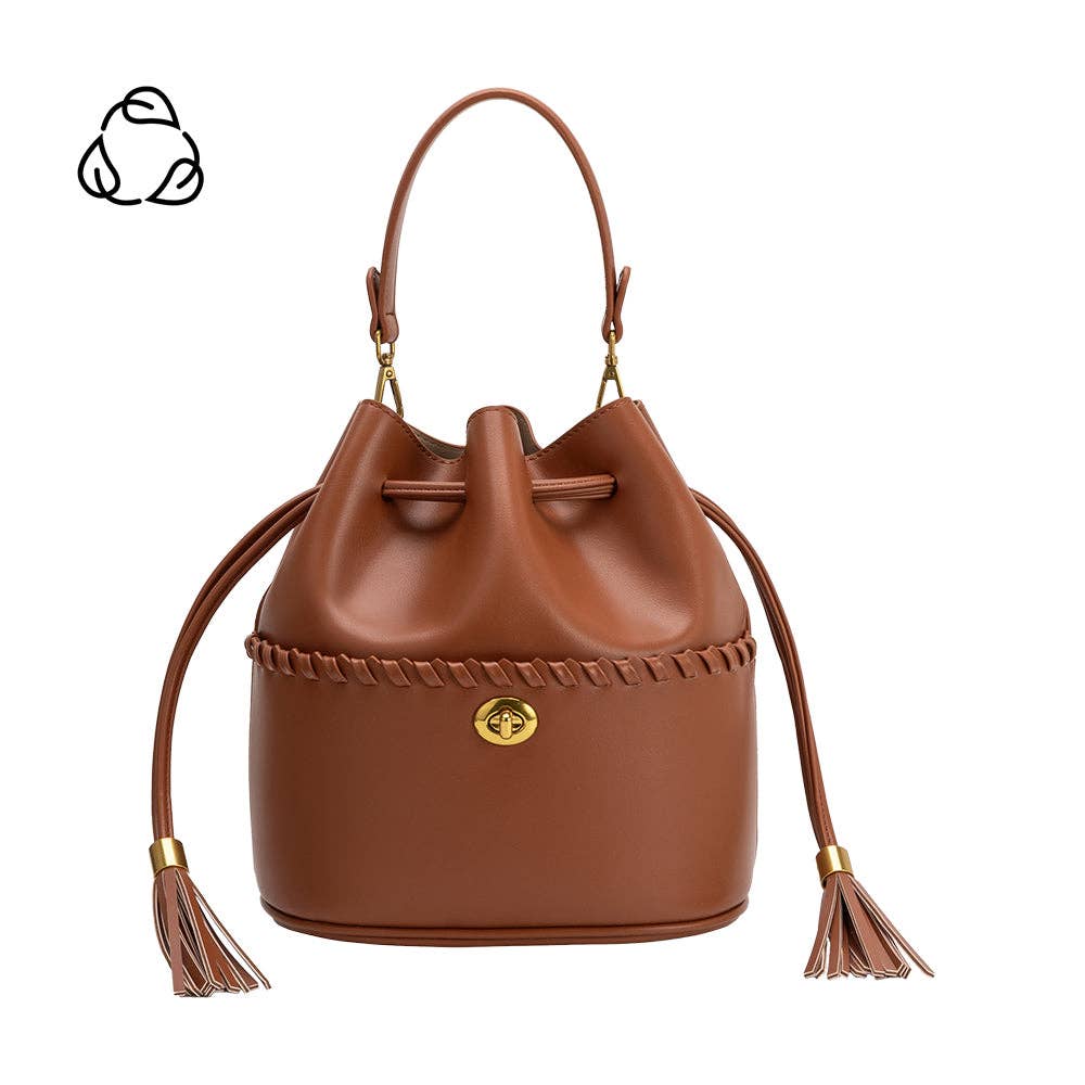 Cognac Leather Bucket Bag