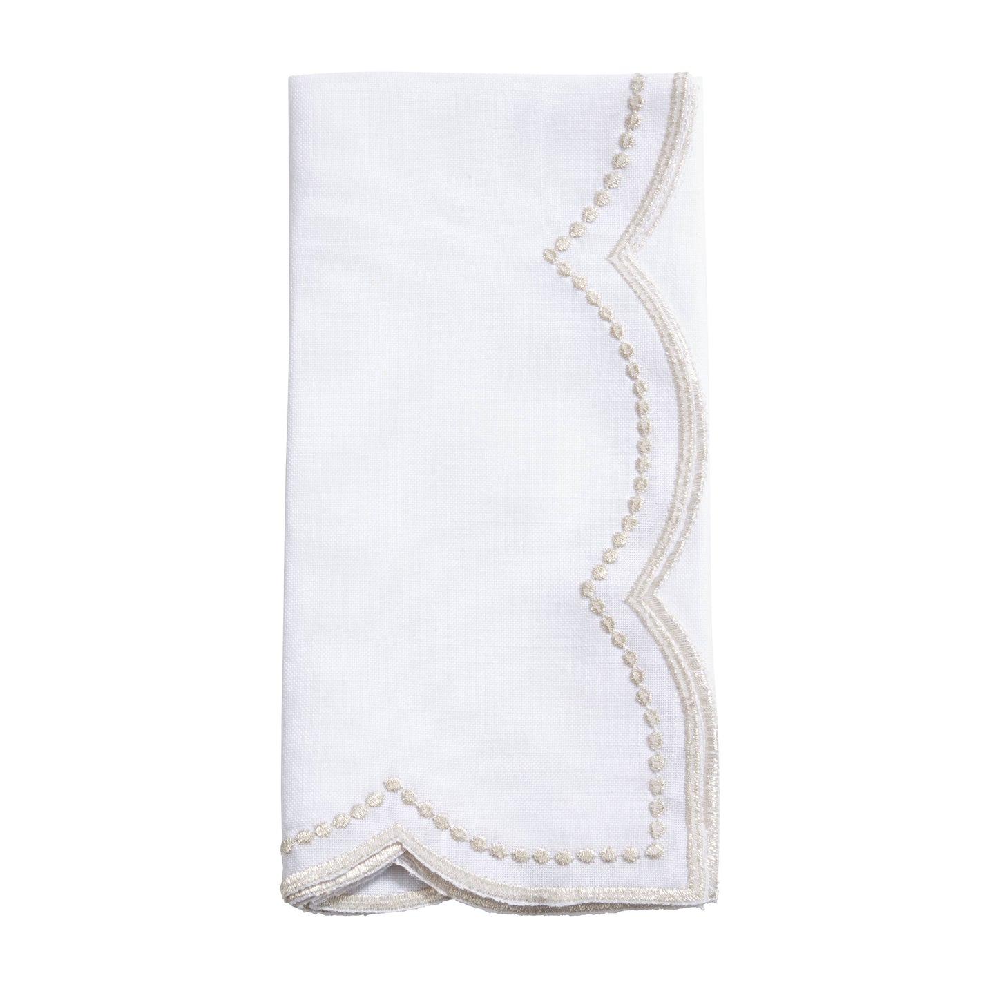 Napkin w/ Scallop Edge: Champagne / 20" set of 4