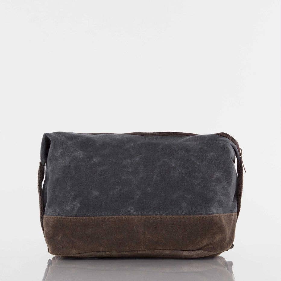 Waxed Dopp Kit: Khaki