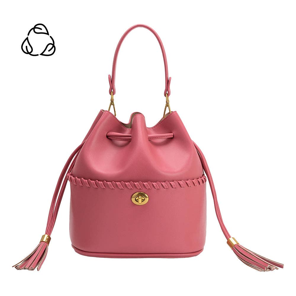 Rose Leather Bucket Bag