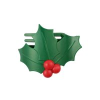 Glitter Holly Leaves Flat Hair Clip - One Size