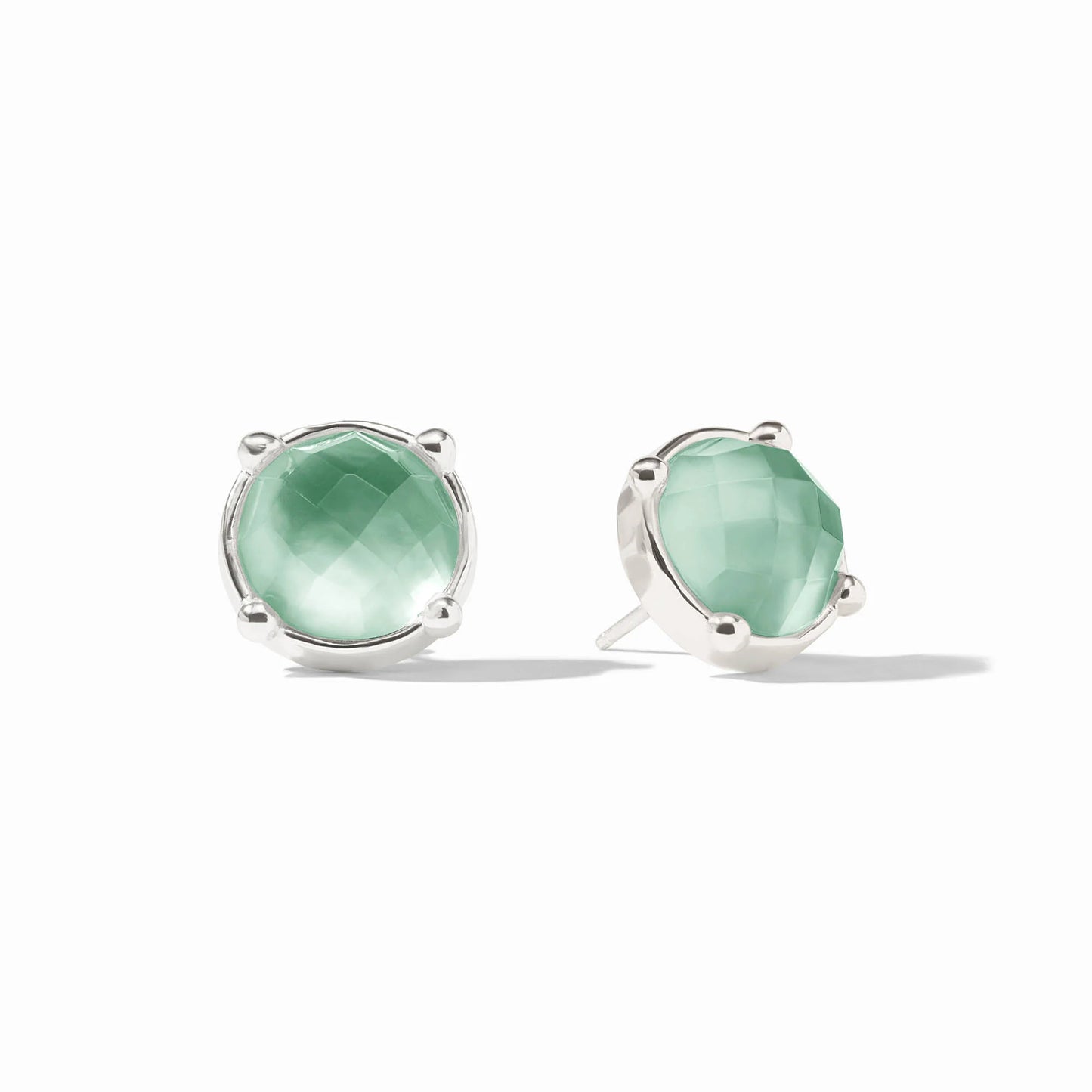 Honey Stud-Silver Aquamarine