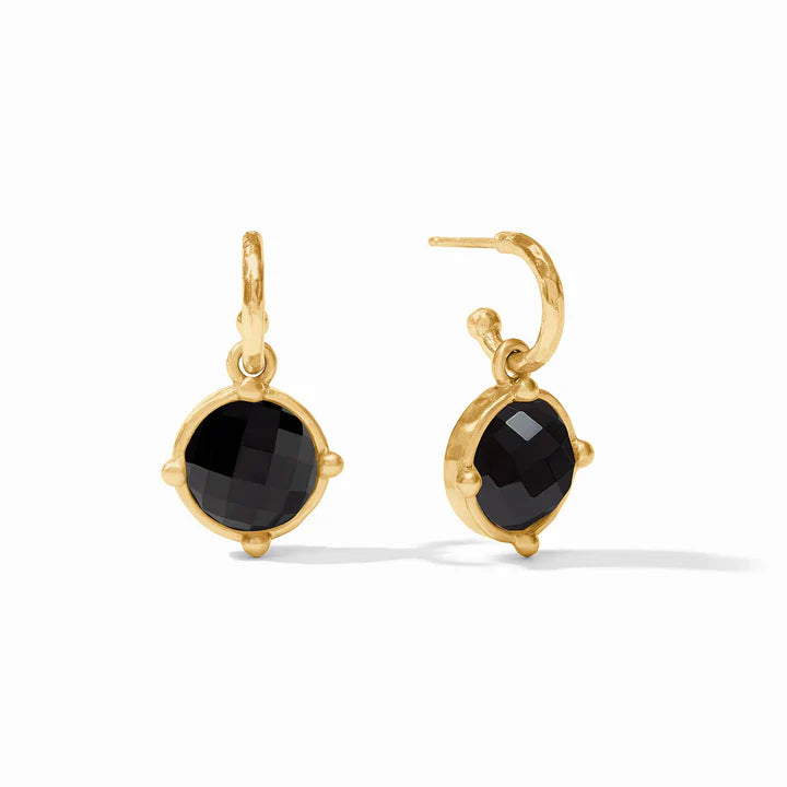 Honeybee Hoop & Charm Earring-Gold-Black