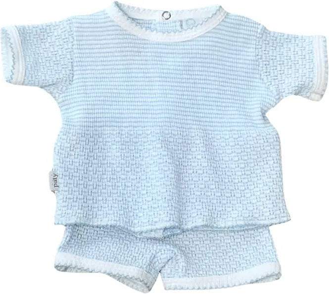Blue Pinstripe Diaper Set