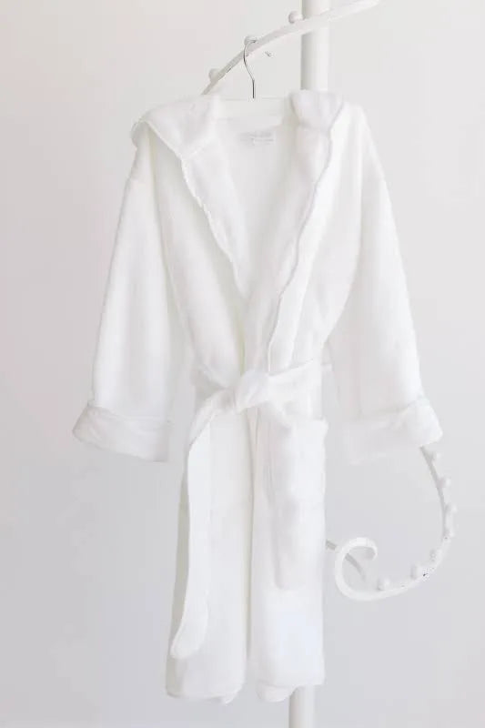 White Toddler Robe Scallops