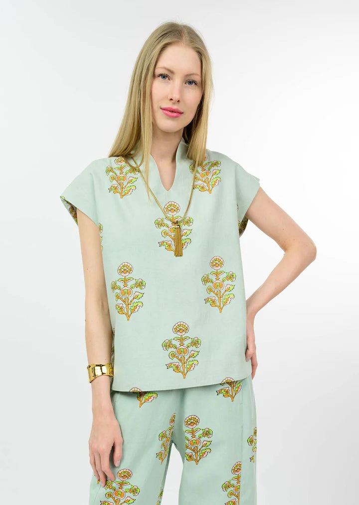 Block Print Barrel Pant Set