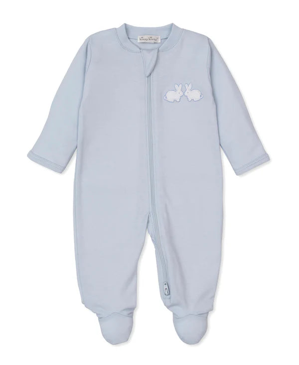Boy Twin Bunnies Footie w/Zip