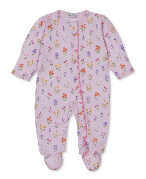 Pink Summer Wildflower Footie w/Zip