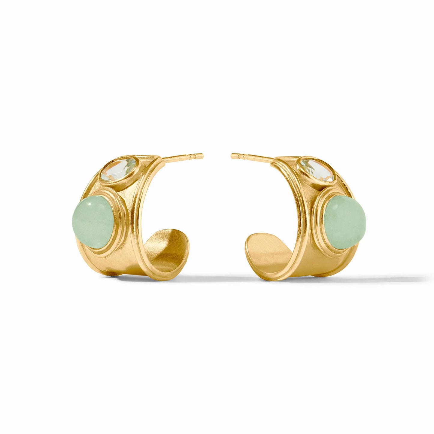 Portofino Stone Hoop-Gold-Jade