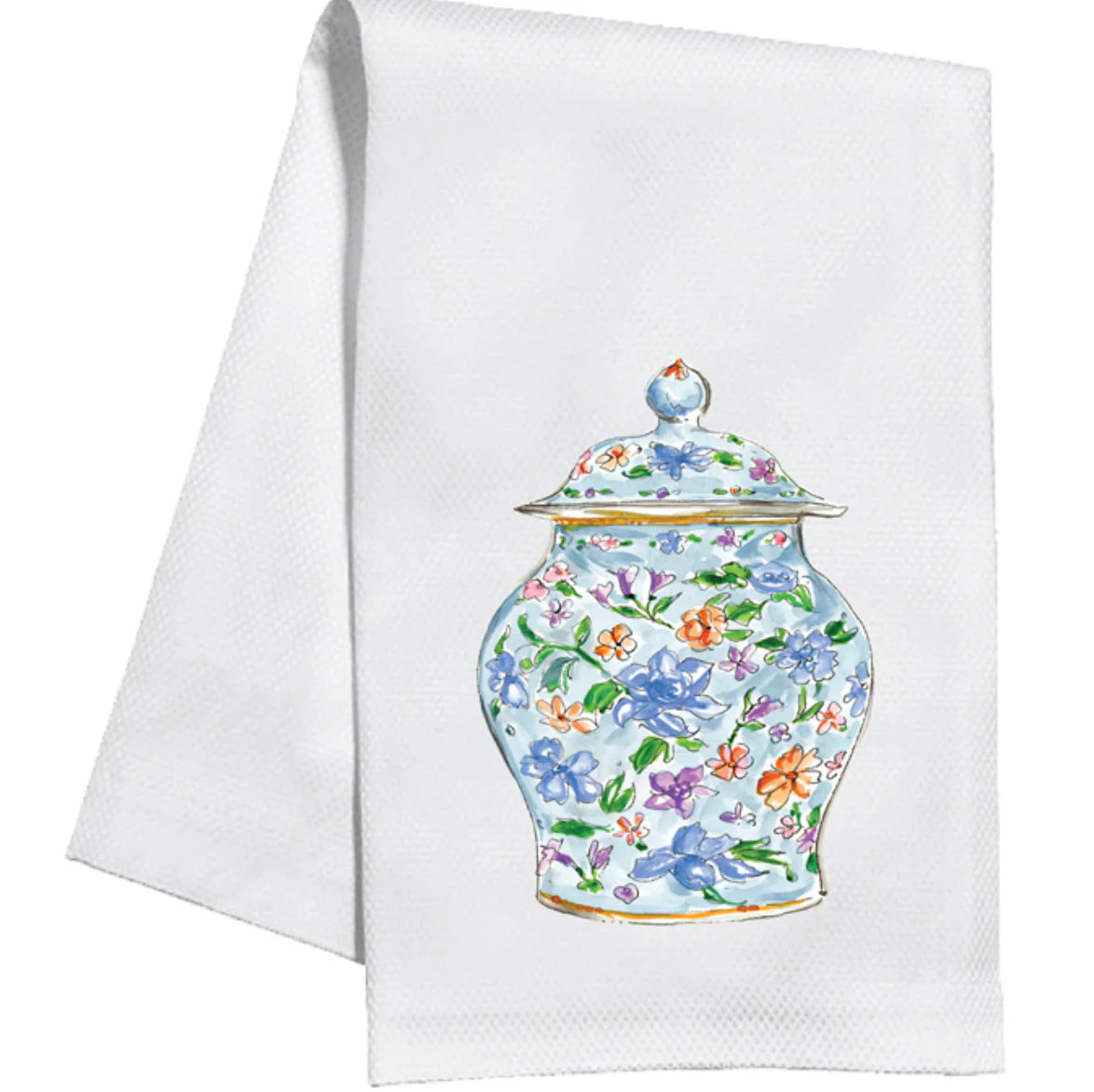 Tea Towel Blue Chinoiserie Urn