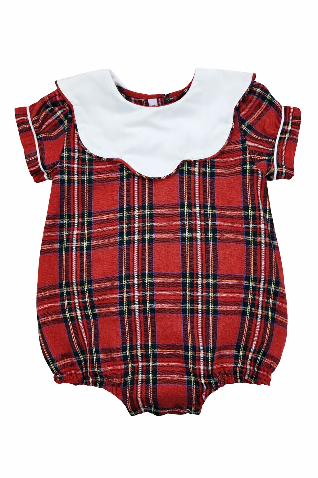 TARTAN PLAID W/ WHITE SCALLOP COLLAR BUBBLE
