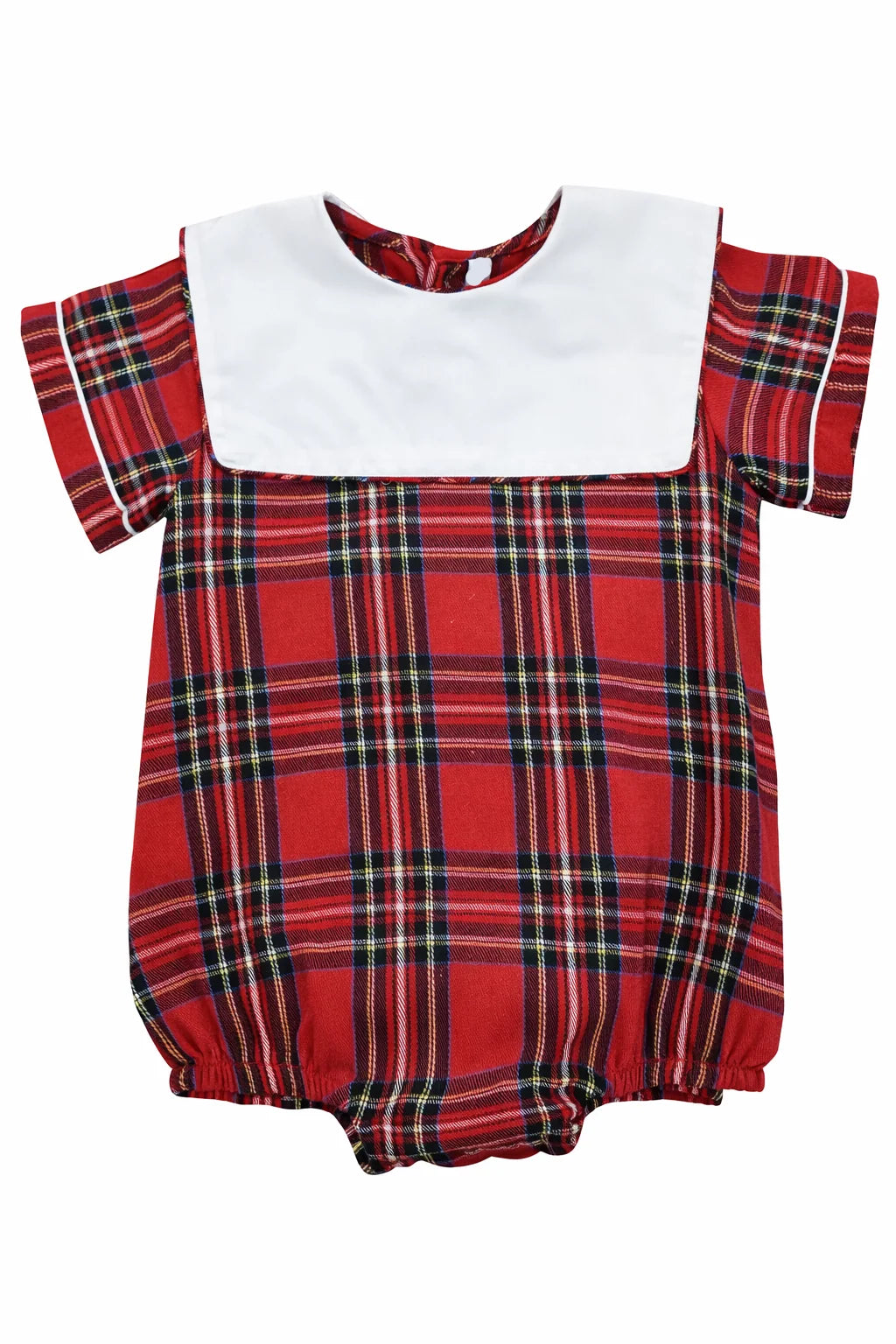 TARTAN PLAID W/WHITE BIB COLLAR BOY BUBBLE