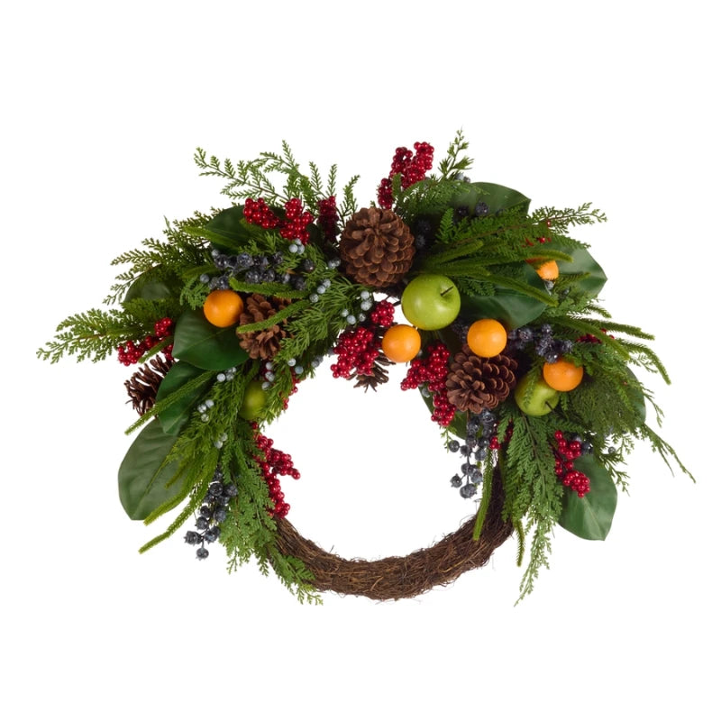 Asymmetrical Mixed Fruit Wreath