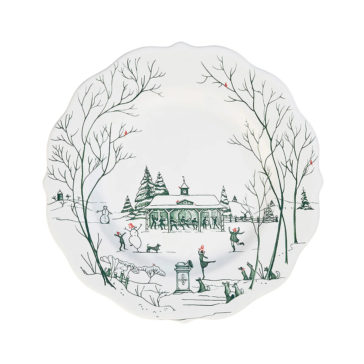 Country Estate Winter Frolic Dessert/Salad Plate Evergreen
