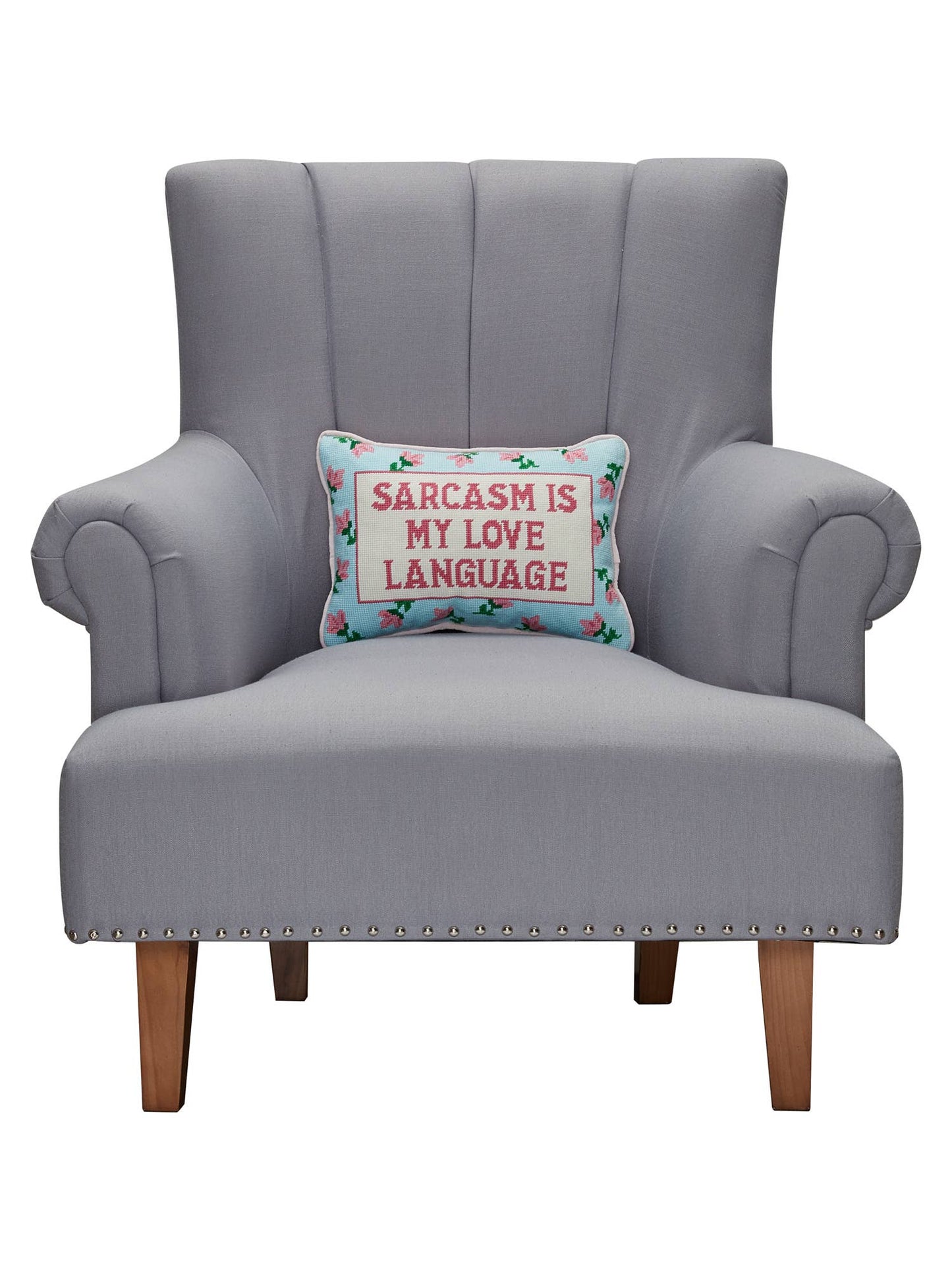 Sarcasm's My Love Embroidered Pillow