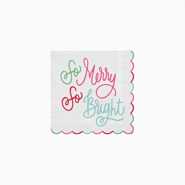 Cocktail Napkin So Merry So Bright