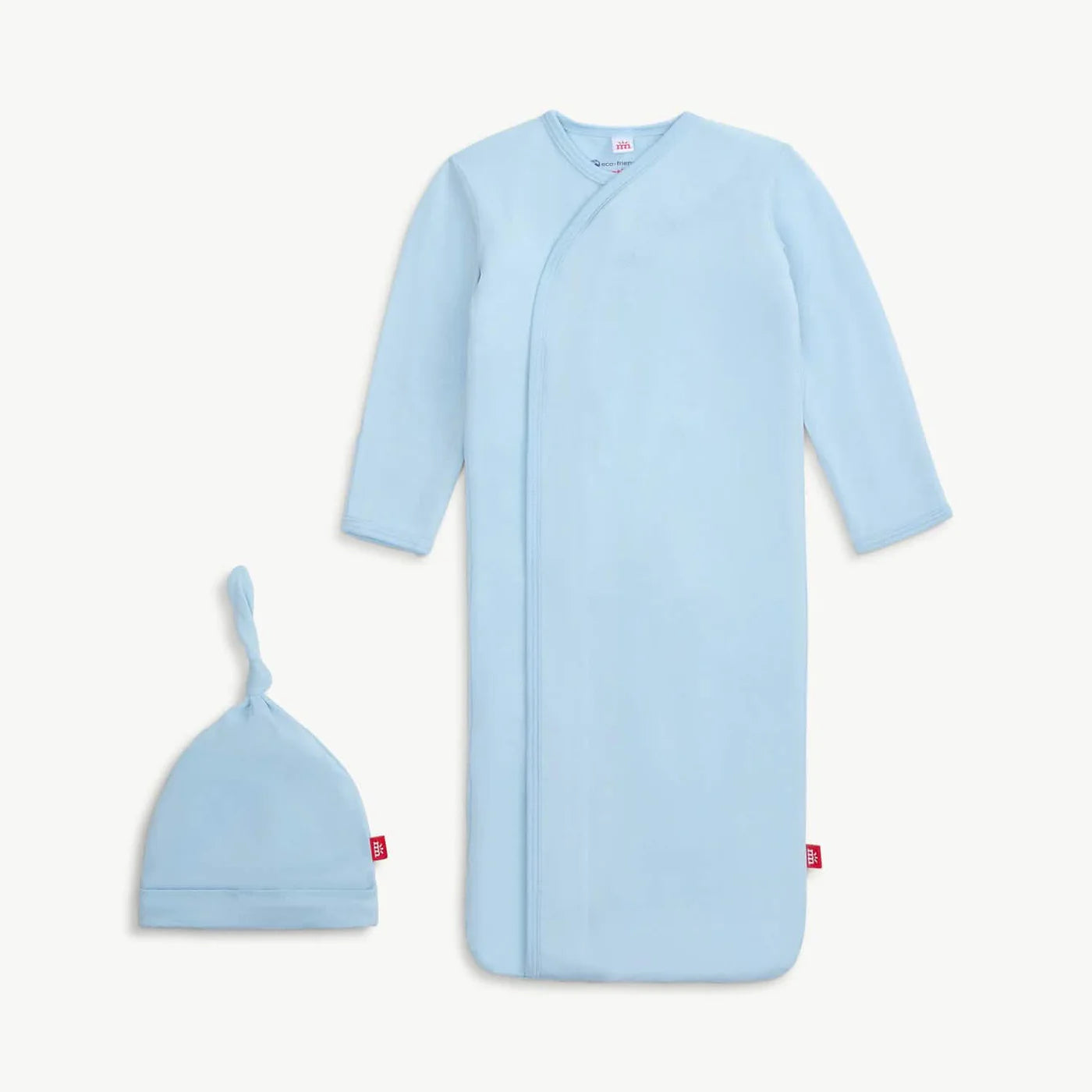 Pin Dot Blue Gown + Hat Set