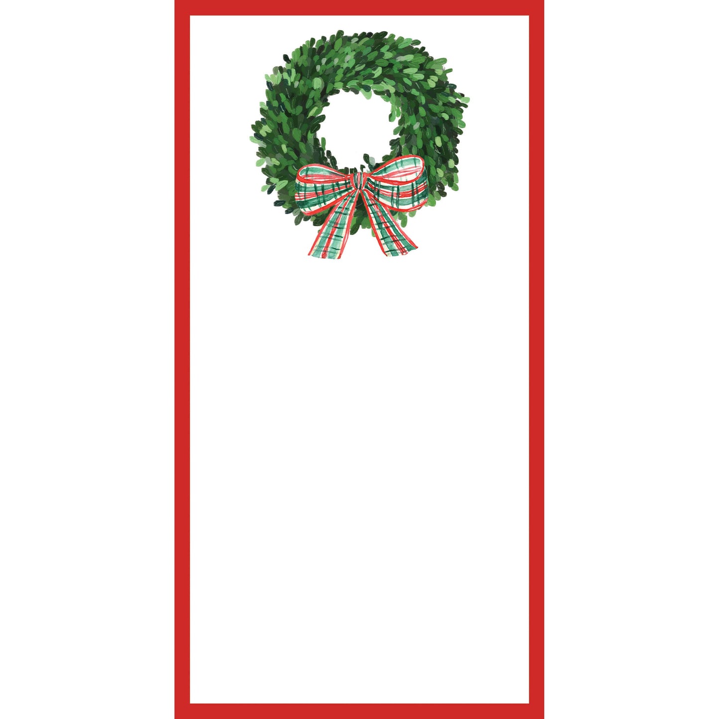 In Stock 4.25x8.5 Wreath with Tartan List List Notepad