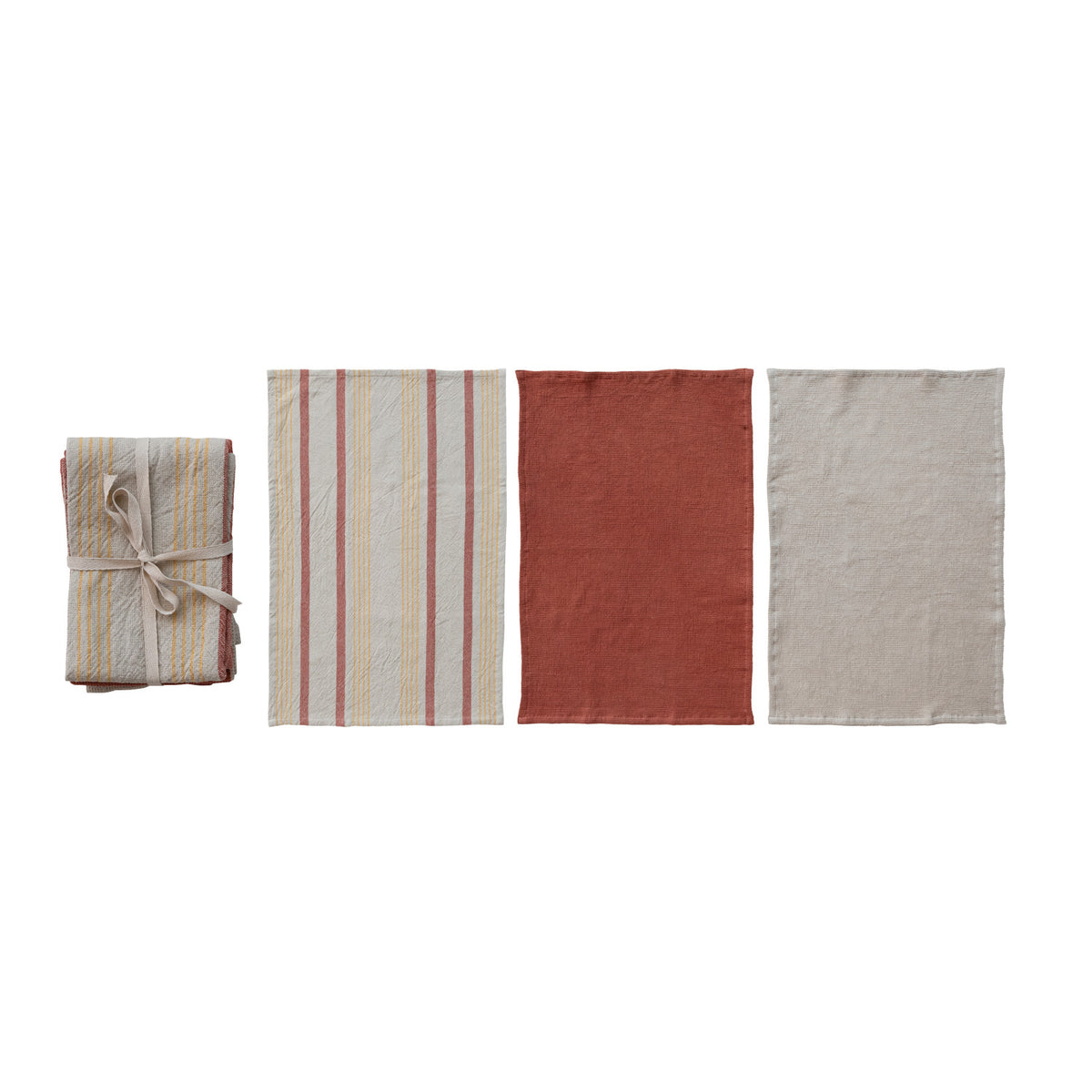 Fall Colors Cotton Woven/Waffle Weave Tea Towels, Set of 3