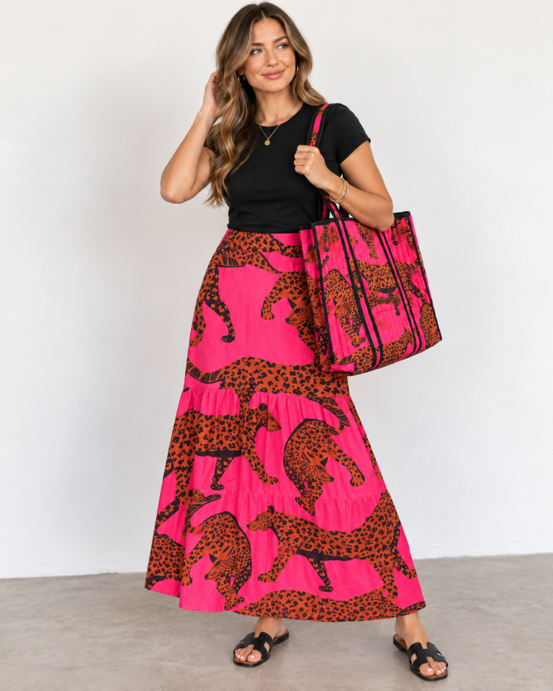 Maude Ada Pink Leopard Skirt