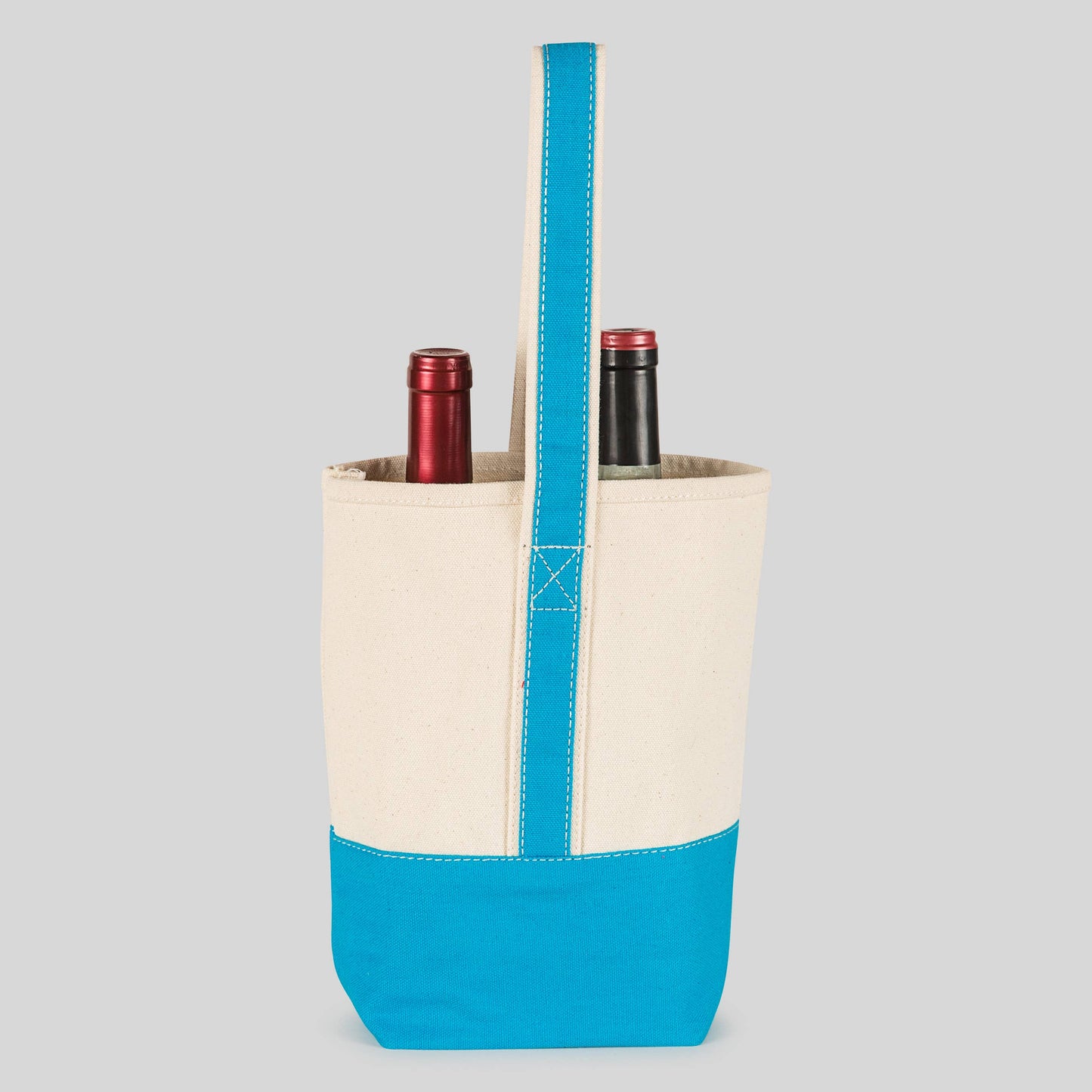 Double Bottle Canvas Wine Gift Host Bag: Pink