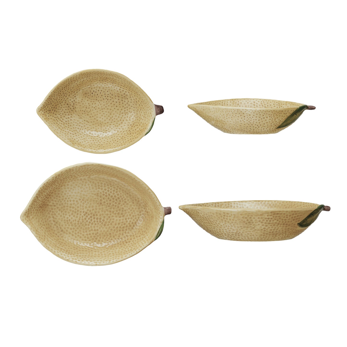 Hand-Painted Stoneware Lemon Shaped Bowl-small