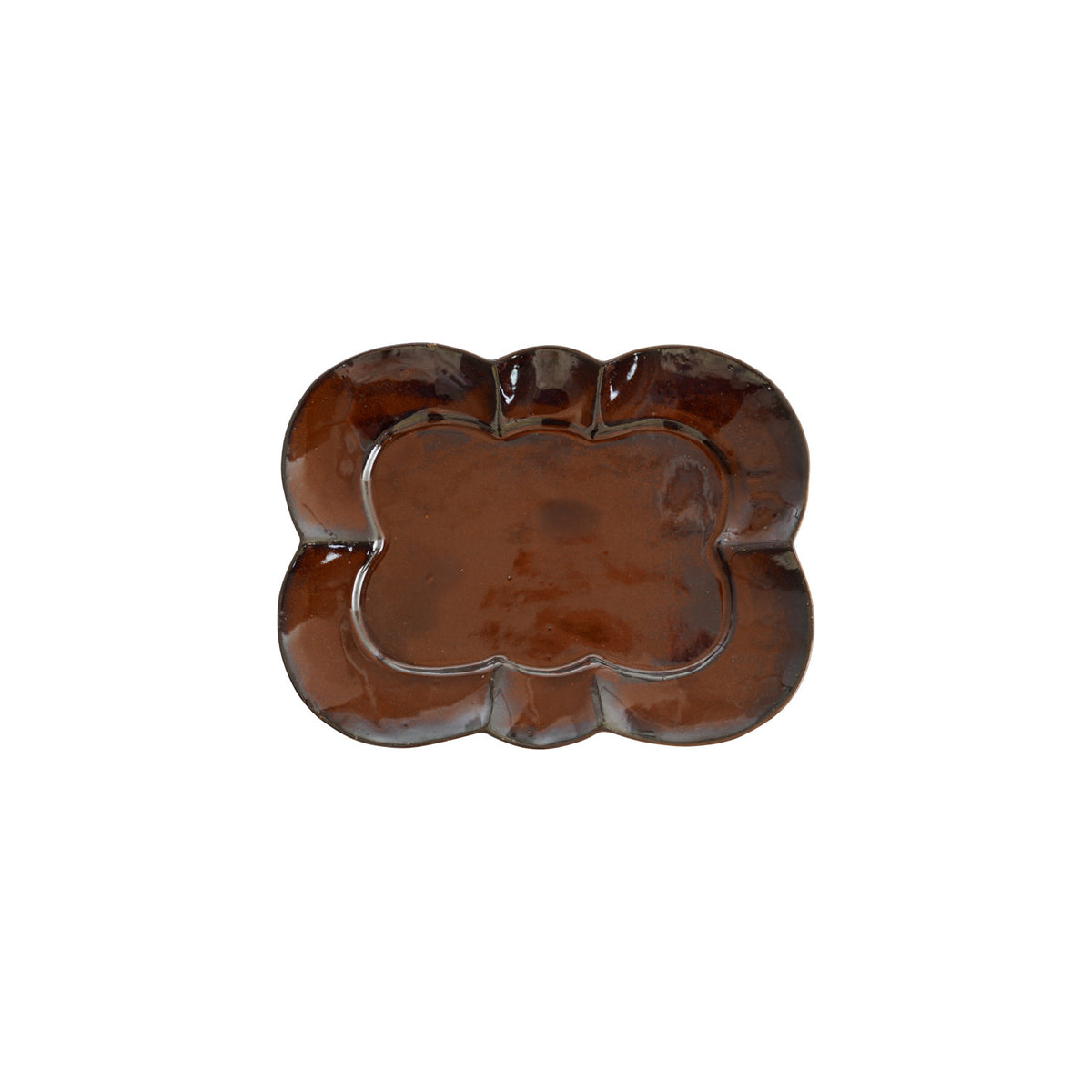 Small Scalloped Brown Dish