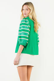 Green Top White Ric Rac