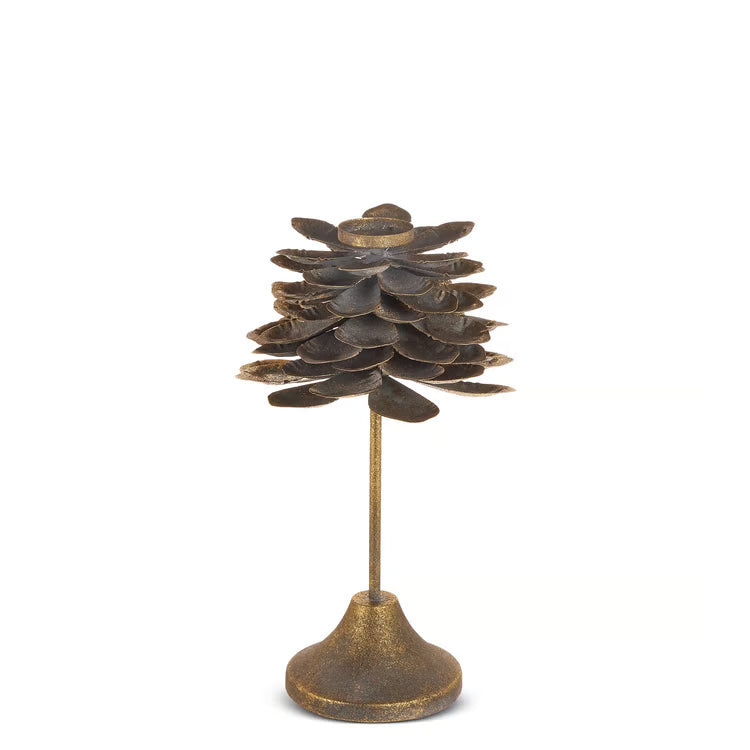 Antique Pinecone Candle Holder-Large